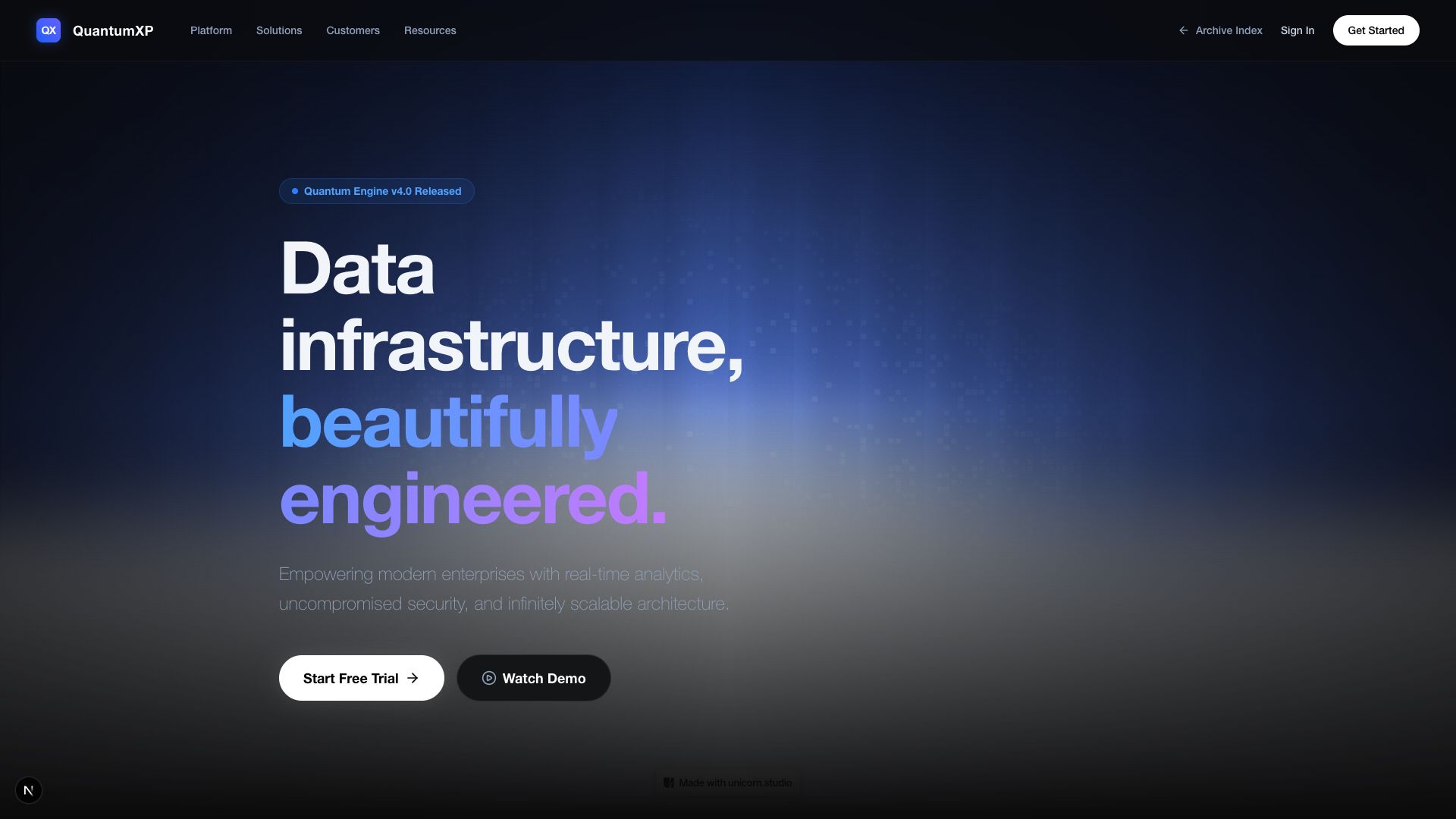 Professional WebGL Landing
